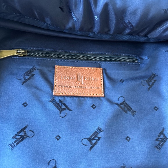 Elegant Leather Men's shoe bag in Blue and Brown - Picture 8 of 11